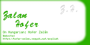 zalan hofer business card