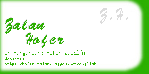 zalan hofer business card